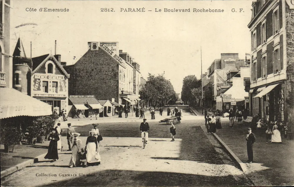 Paramé — O Boulevard Rochebonne — G.F. — Coleção Germain Filho, Saint-Malo - Frente