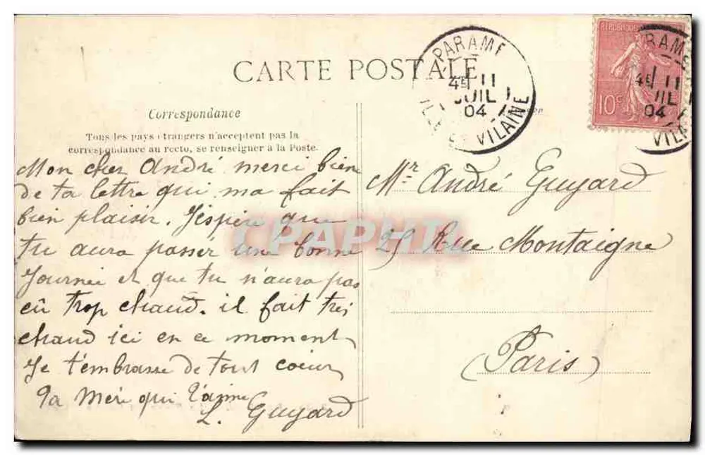Paramé — Die Casino-Strandpromenade — Côte d'Emeraude — G.P. — Sammlung Germain fils aîné, Saint-Malo - Rückseite