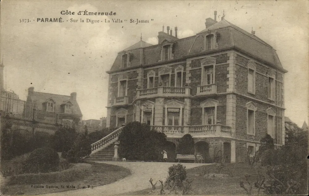 Côte d'Émeraude - Paramé - Na Digue - A Villa "St-James" - Edição Guérin, St-Malo (Lote V.) - Frente