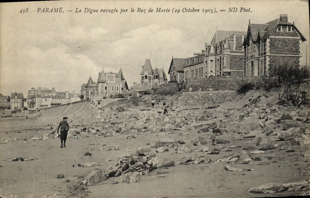 Paramé — Die Mole zerstört durch den Marie-Sturm (29. Oktober 1905) — ND Fotografie - Vorderseite