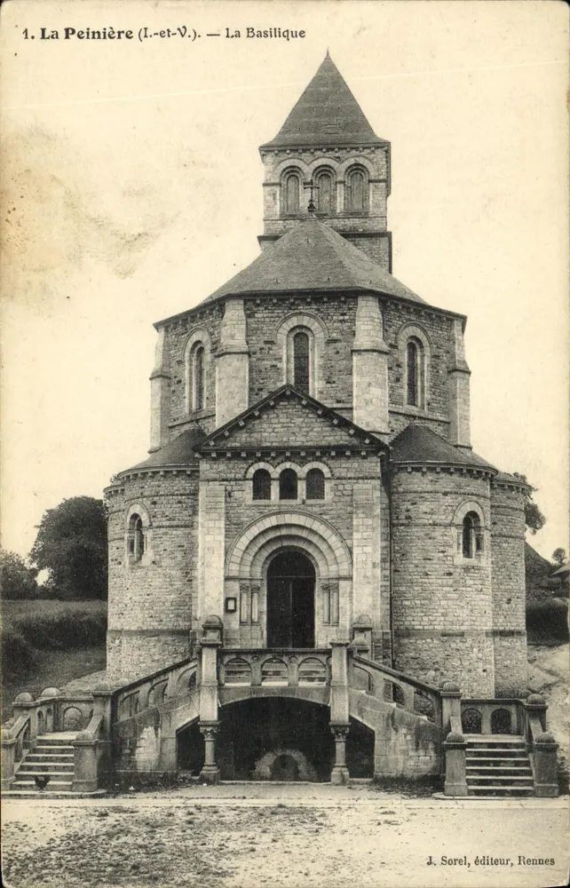 La Peinière (Il-et-V.) — A Basílica — J. Sorel, editor, Rennes - Frente