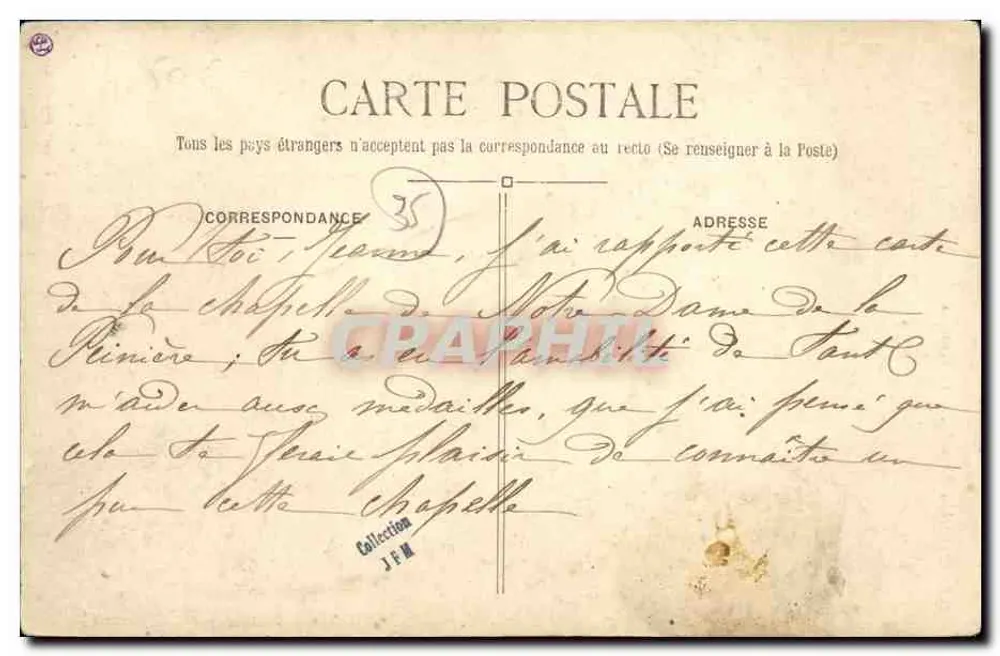 La Peinière (Il-et-V.) — A Basílica — J. Sorel, editor, Rennes - Verso