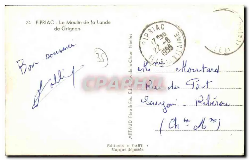 A Moinha da Lande em Pipriac — Grignon — Edições Gaby - Verso