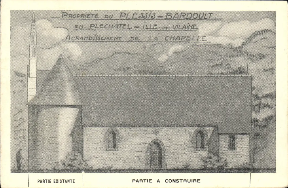 Kirche von Plessis-Bardoult — Eigentum von Plessis-Bardoult, Erweiterung der Kapelle — Verlag J.F.M. n° 01590 - Vorderseite