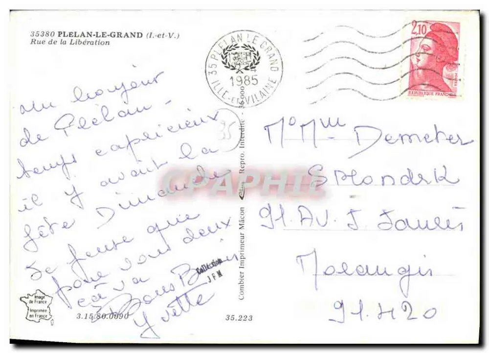 Plelan-le-Grand — rua da Liberdade — Cing, editor - Verso