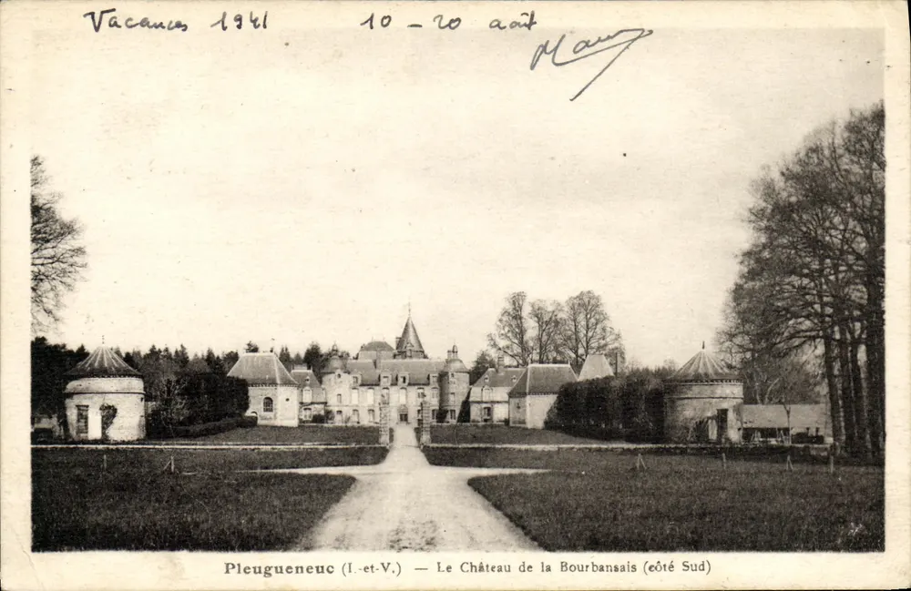 Pleuguenec (Il.-et-V.) — Le Château de la Bourbansais (côté Sud) — éditeur non visible - Frente
