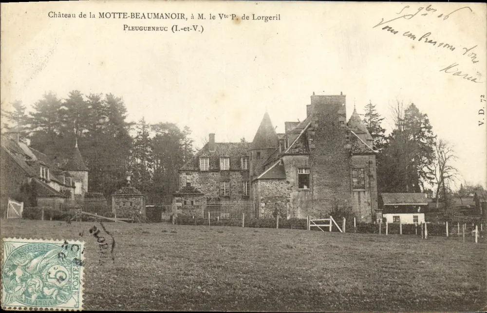 Château de la MOTTE-BEAUMANOIR — Pleugueneuc (I.-et-V.) — V.D. 72 - Recto