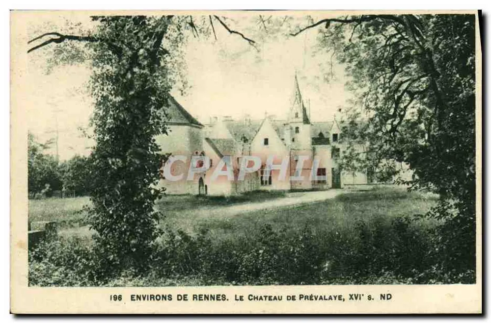 Umgebung von Rennes — Das Schloss Prévalaye, 16. Jahrhundert ND - Vorderseite