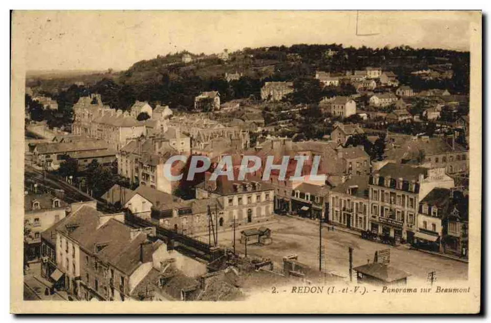 Redon (Ille-et-Vilaine) — Panorama sobre Beaumont — G. Artaud editor - Frente