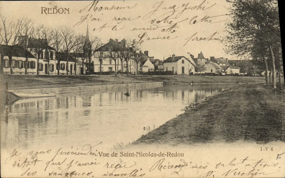 Vista de Saint-Nicolas-de-Redon — Redon — Héliotypie Duges, Nantes - Frente