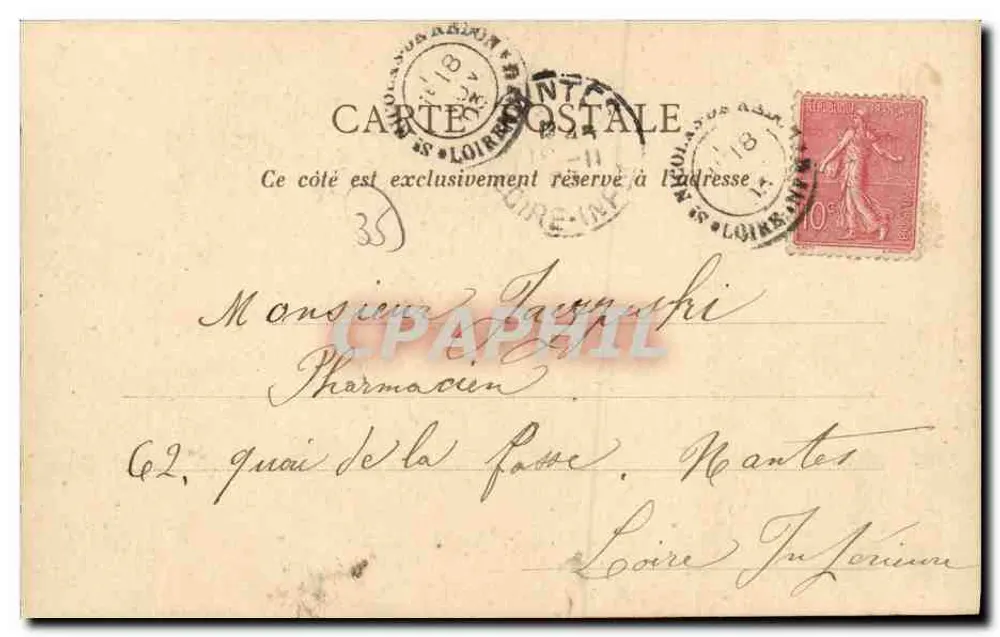 Vista de Saint-Nicolas-de-Redon — Redon — Héliotypie Duges, Nantes - Verso