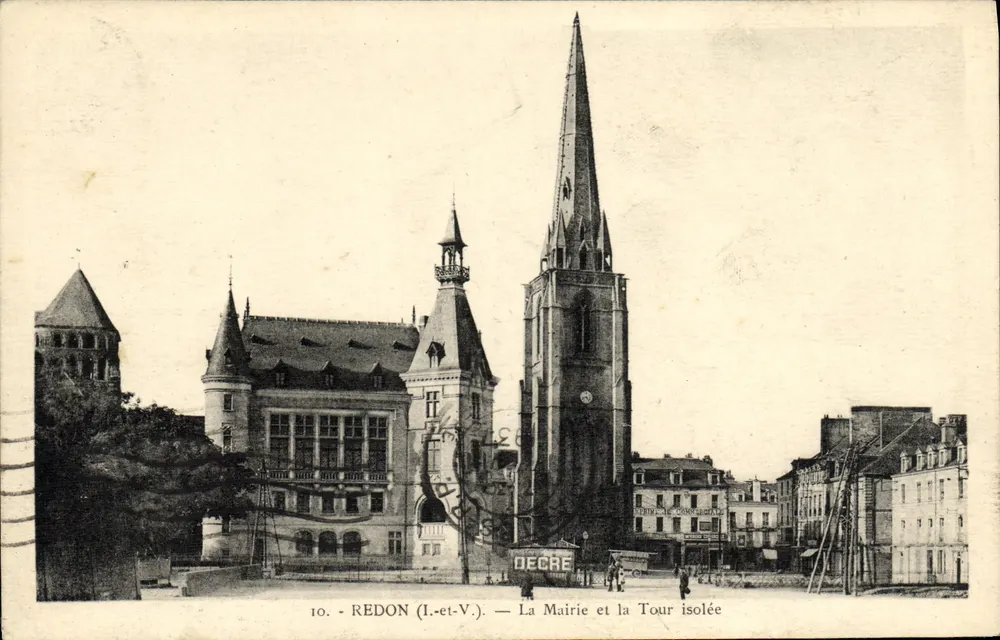 Redon (Ille-et-Vilaine) — Das Rathaus und die isolierte Turm — Verlag Décré - Vorderseite
