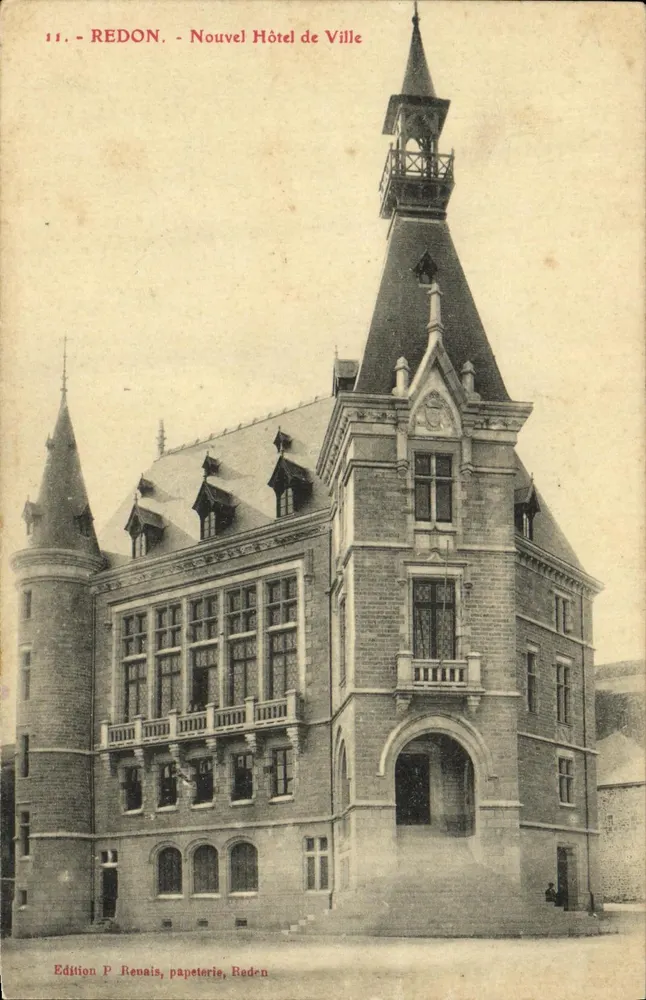 Redon - Novo Hôtel de Ville — Edição P. Renais, papeterie, Redon - Frente