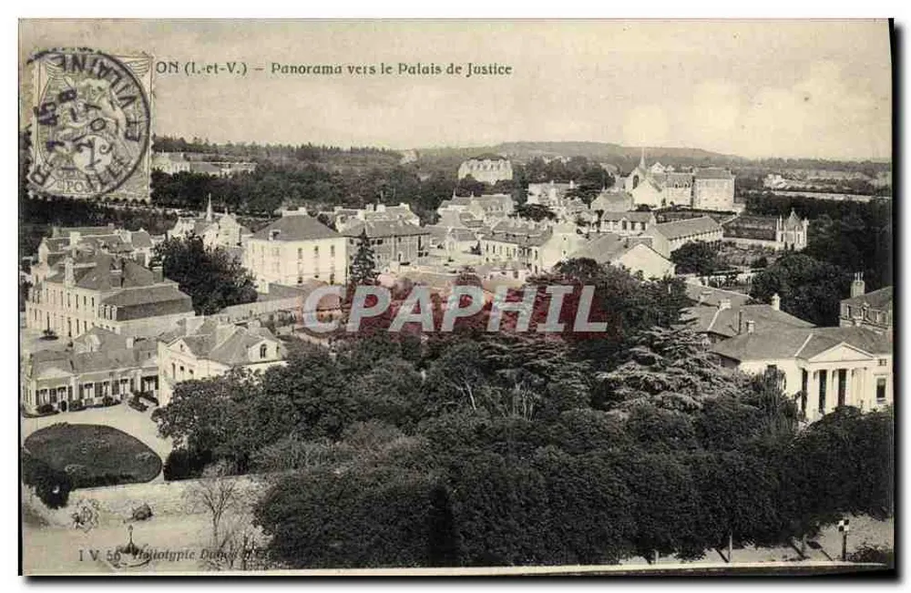 ON (L.-et-V.) – Panorama em direção ao Palácio de Justiça — Phototypie Dubon, n° IV.56 - Frente