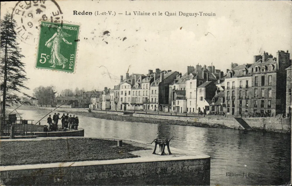 Redon (I.-et-V.) — Die Vilaine und der Quai Duguay-Trouin — Edition J.P. - Vorderseite