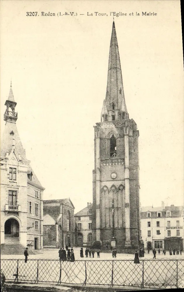 Redon (I.-&-V.) — Die Turm, die Kirche und das Rathaus - Vorderseite
