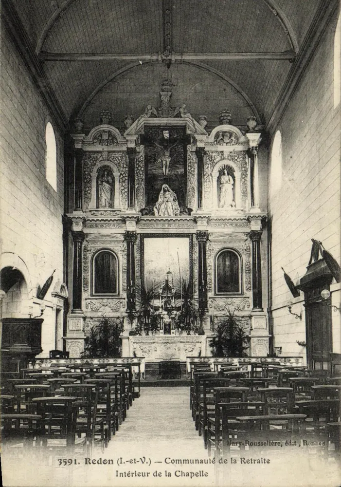 Redon (Ille-et-Vilaine) — Innenraum der Kapelle — Gemeinschaft Retraite — Mary-Roussellière, Verlag Rennes - Vorderseite