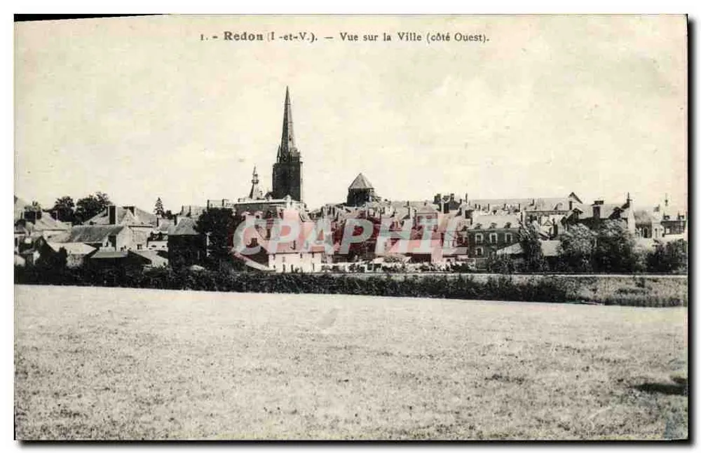 Redon (Ille-et-Vilaine) — Vista da Cidade (lado Oeste) — editor não identificado, n° de série 1 - Frente