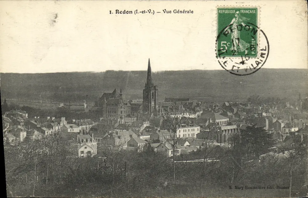 Redon (Ille-et-Vilaine) — Vista Geral — E. Mary Rouasellière editor. Rennes - Frente
