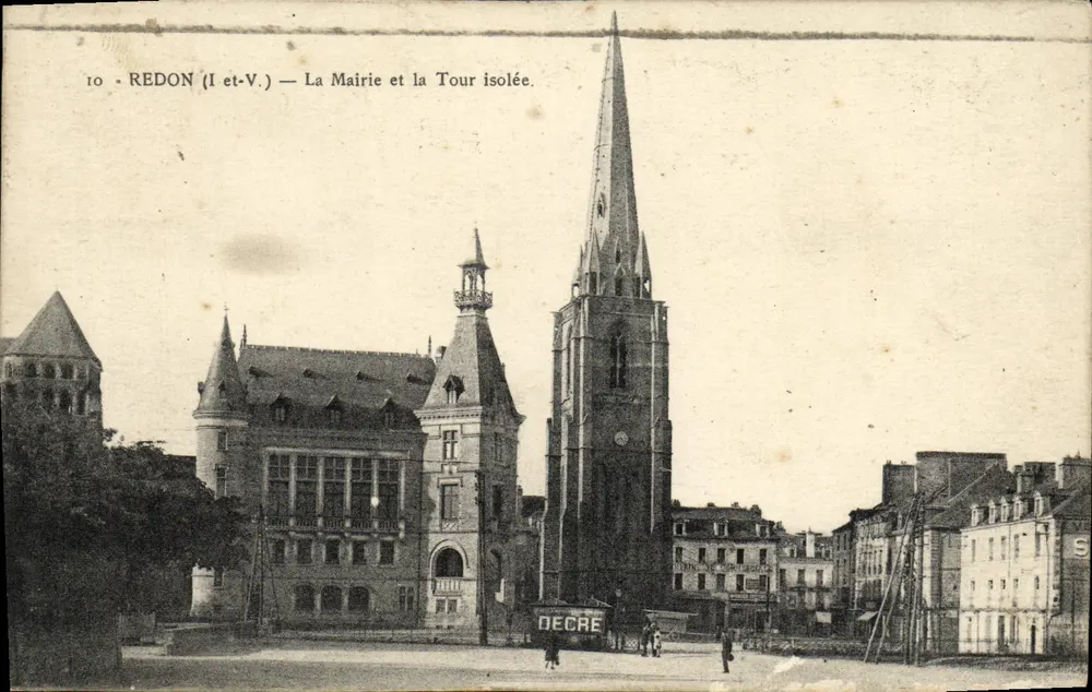 Redon (Ille-et-Vilaine) — Das Rathaus und die isolierte Turm — Dekret - Vorderseite