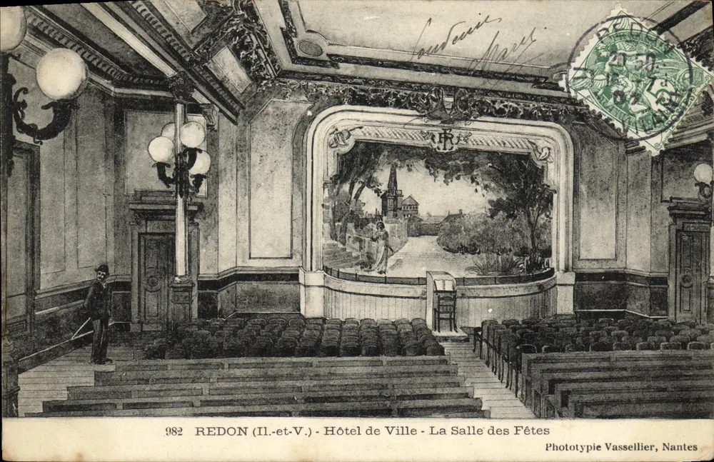 Redon (Ille-et-Vilaine) - Rathaus - Die Festsaal — Phototypie Vassellier, Nantes - Vorderseite