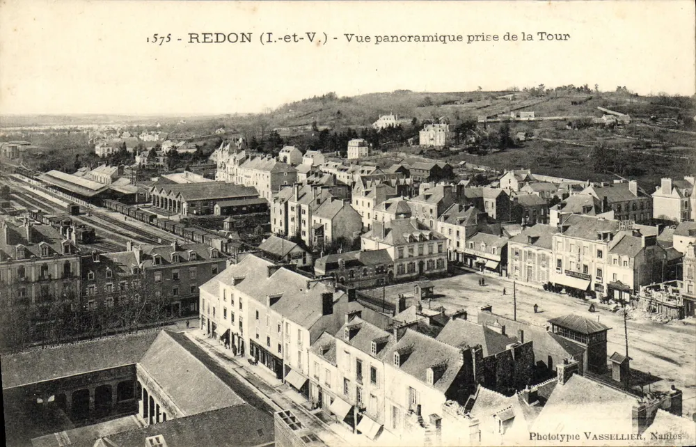 Redon (Ille-et-Vilaine) — Panoramablick aus der Turm — Phototypie Vassellier, Nantes - Vorderseite