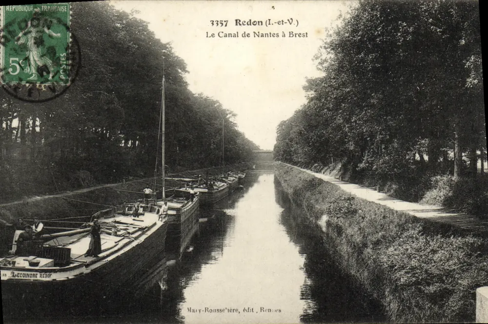 Redon (I.-et-V.) — Der Kanal von Nantes nach Brest — Mary-Rousseière, Verlag Rennes - Vorderseite