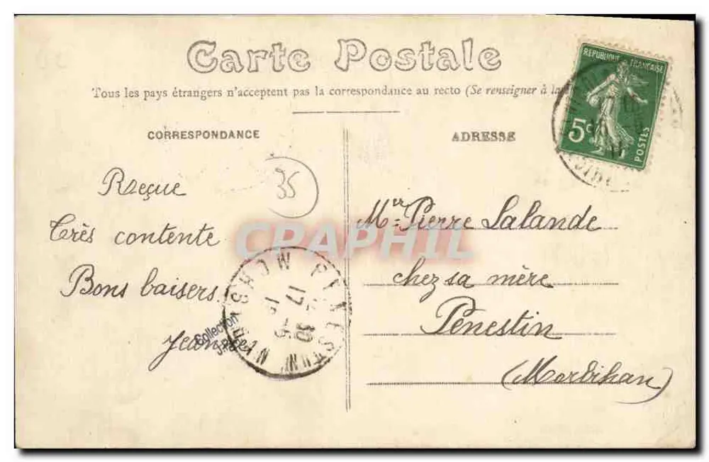 Redon (Ille-et-Vilaine) — O Canal e o Ponte St Nicolas — Mary-Rousselière, Rennes - Verso