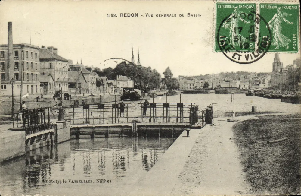 Redon — Vista geral do Bassin — Fototipia Vassellier, Nantes - Frente