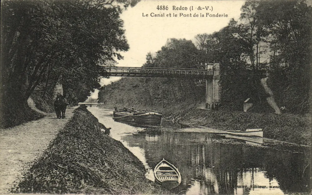 Redon (Ille-et-Vilaine) — Der Kanal und die Hüttenbrücke — Verlag Lemoire, n° 4886 - Vorderseite