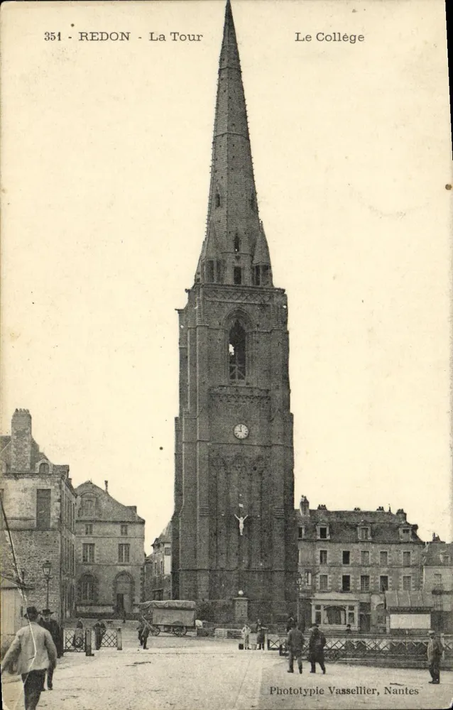 Redon - A Torre - O Colégio — Fototipia Vassellier, Nantes, n°351 - Frente