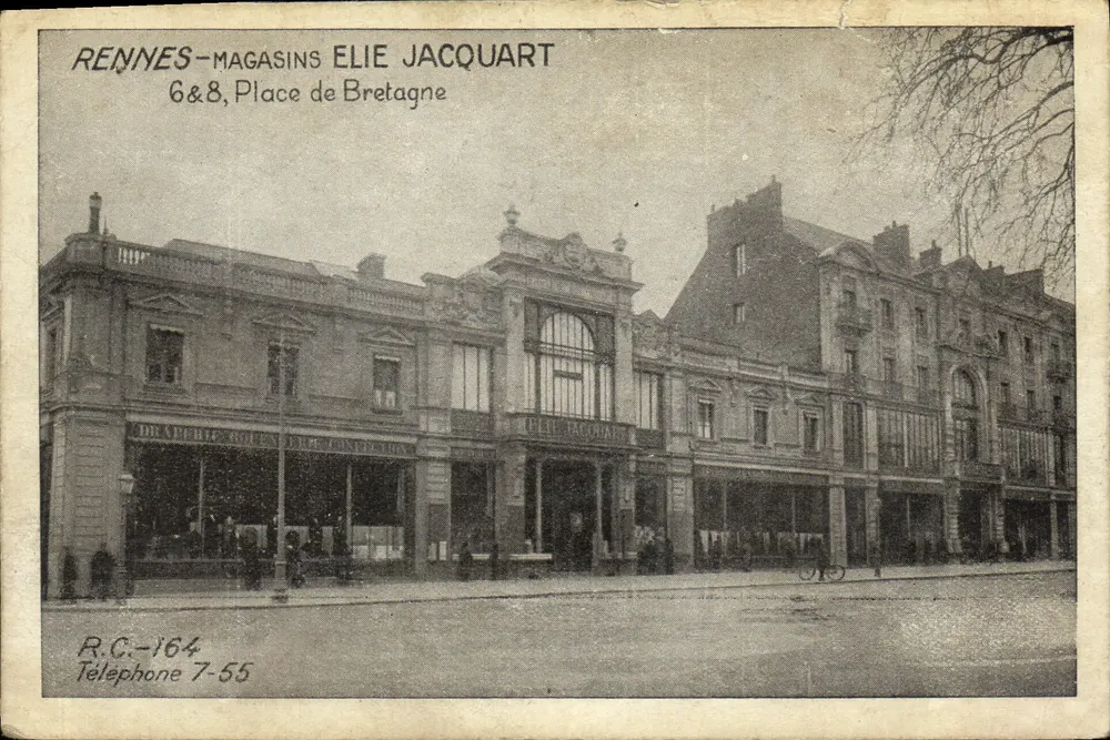 Rennes - Magasins Elie Jacquart — éditeur R.C. 164, imprimé sur la carte - Vorderseite