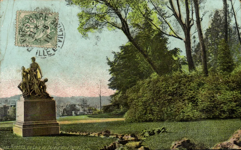 Rennes, ein Teil des Jardins des Plantes — monumentale Statue — Verlag AQUA & PHOTO, n° 602 - Vorderseite