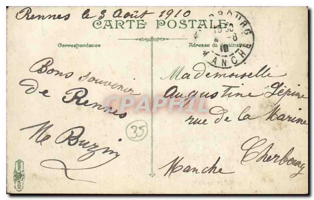 Rennes, ein Teil des Jardins des Plantes — monumentale Statue — Verlag AQUA & PHOTO, n° 602 - Rückseite