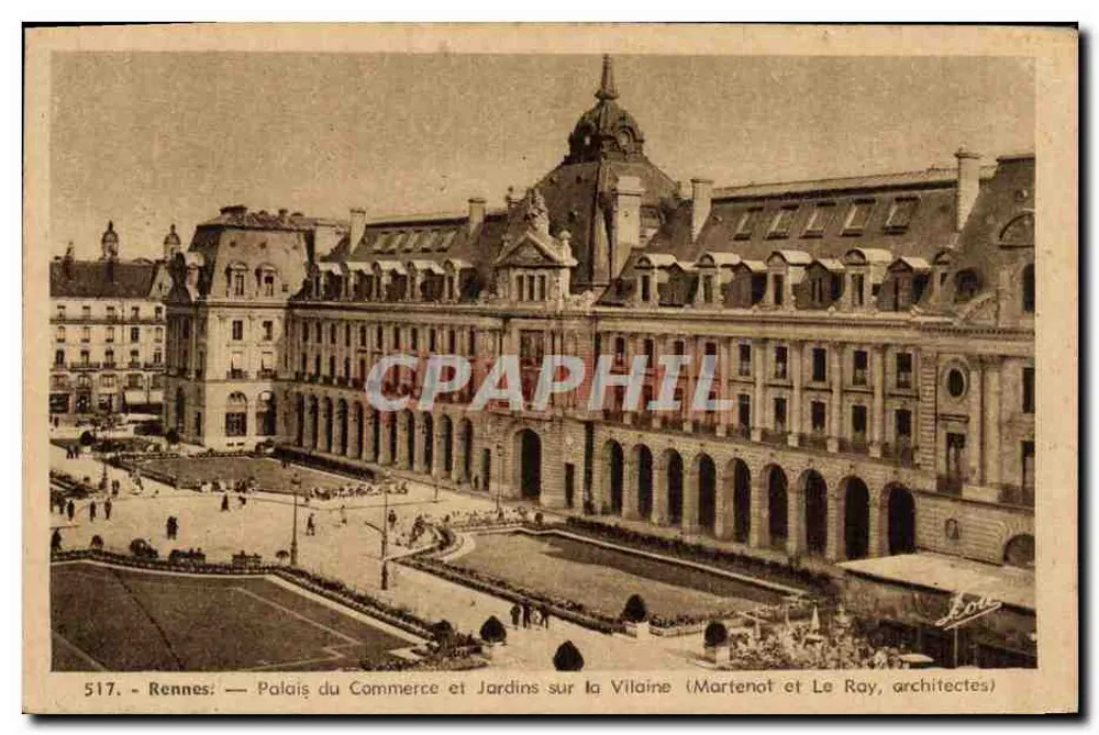 Rennes — Palast des Handels und Gärten an der Vilaine (Martenot und Le Ray, Architekten) - Vorderseite