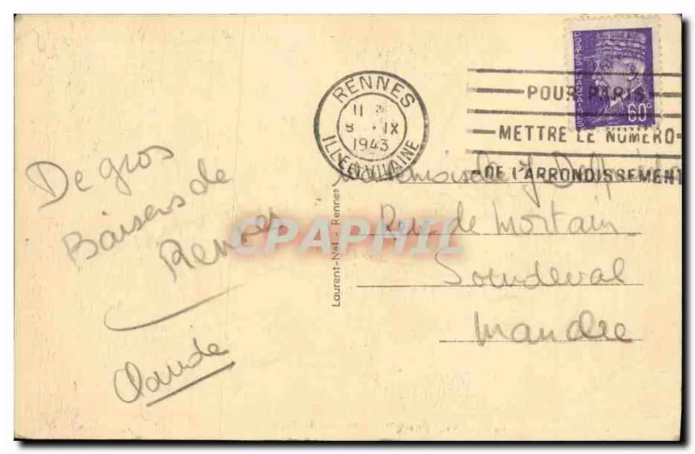 Rennes — Um canto do Thabor — Loïc, n° 545 - Verso