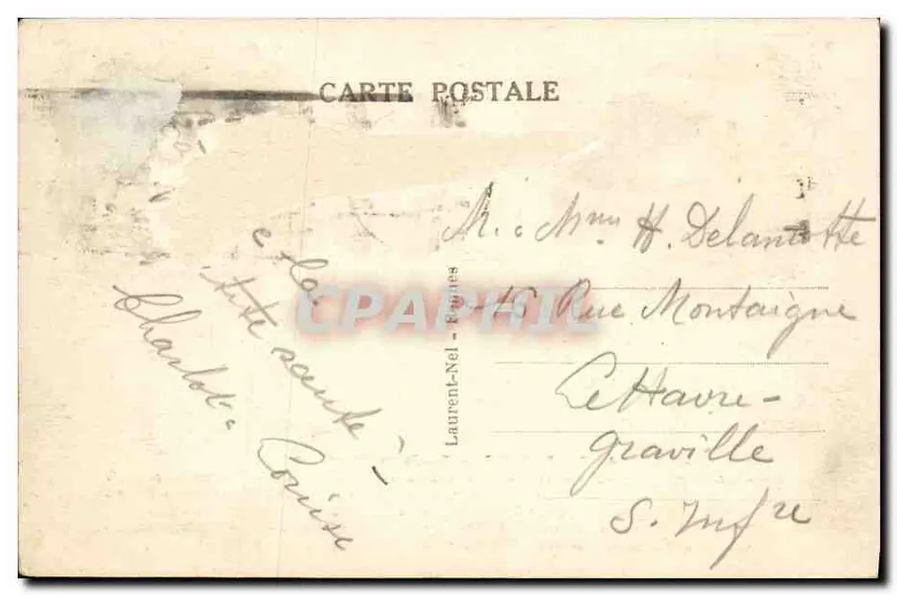 Palácio do Comércio — Rennes — Editor Laurent-Nel, n° 4418 - Verso