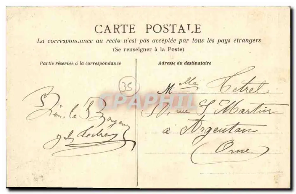 Rennes - A grande cascata no Thabor — A.G. 67 - Verso