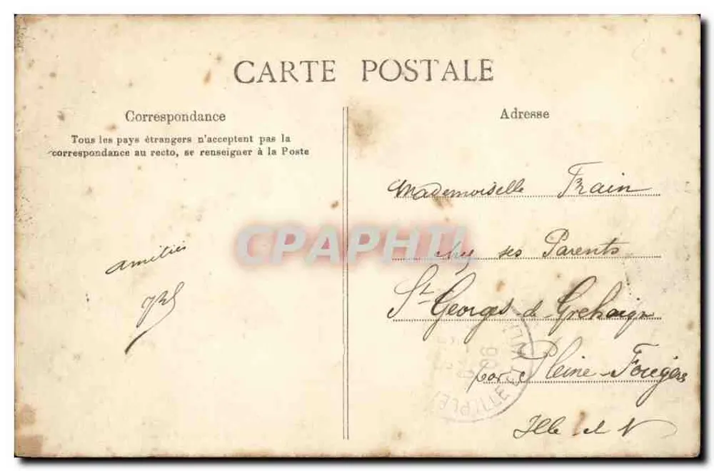 Rennes — Die Quais, Ansicht vom Berliner Brücke — G. F. n°1077 - Rückseite