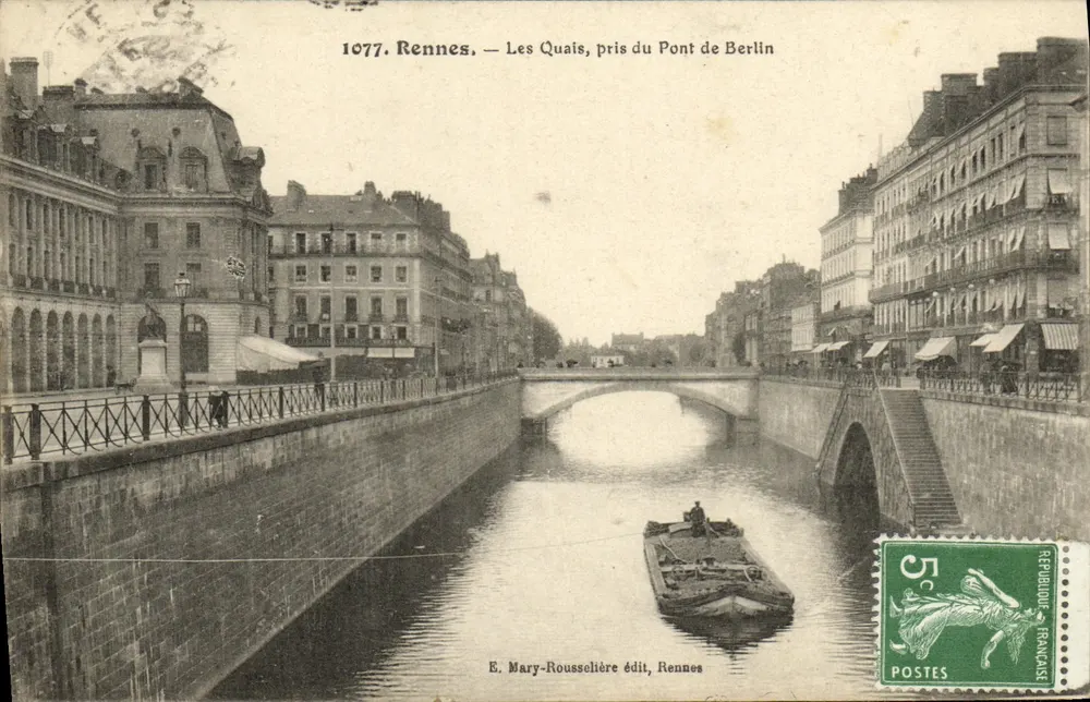 Rennes — Die Quais, Ansicht vom Berliner Brücke — E. Mary-Rousselière Verlag, Rennes - Vorderseite