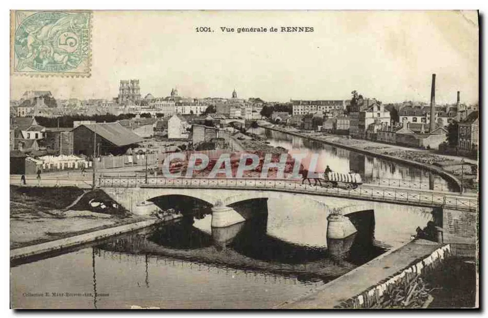 Vista geral de RENNES — n° 1001 — editor não visível - Frente