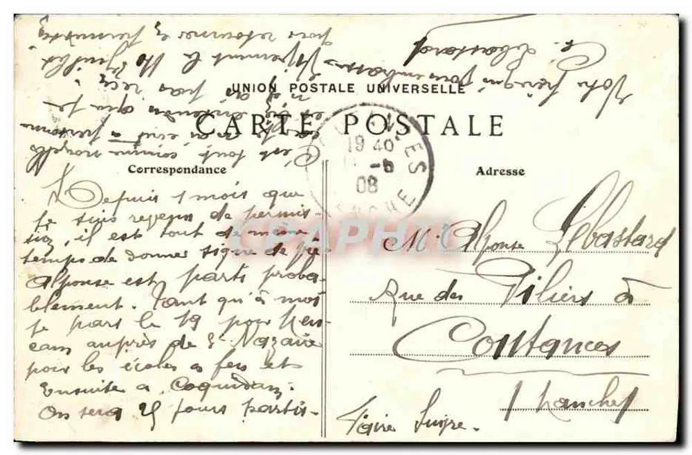 Rennes — Der Palastplatz und die Rue Bourbon — G.F. - Rückseite