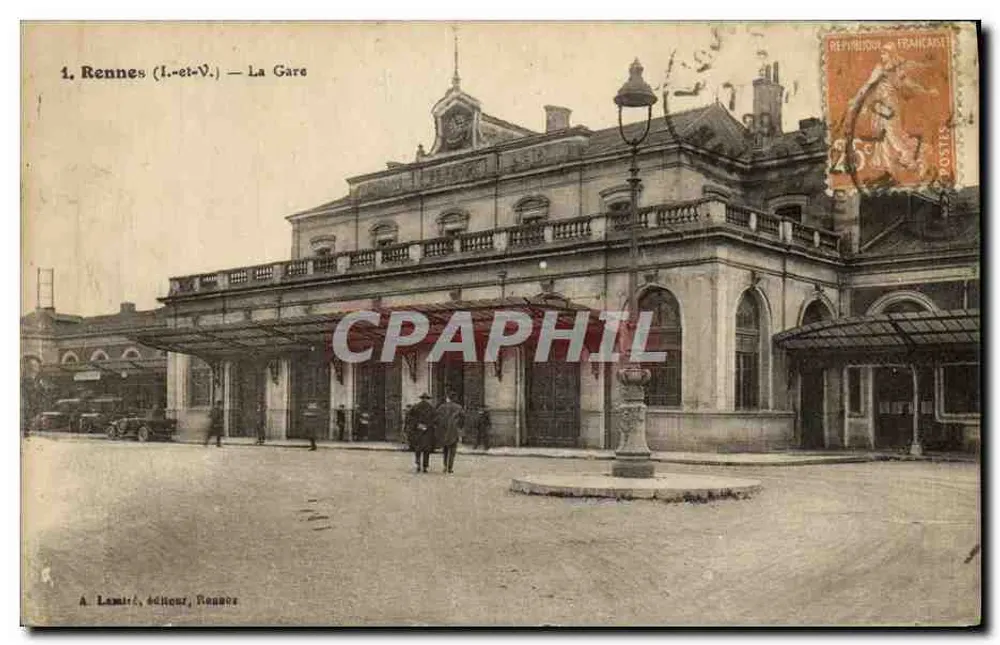 Rennes (Ille-et-Vilaine) — A Estação — A. Lamire, editor, Rennes - Frente