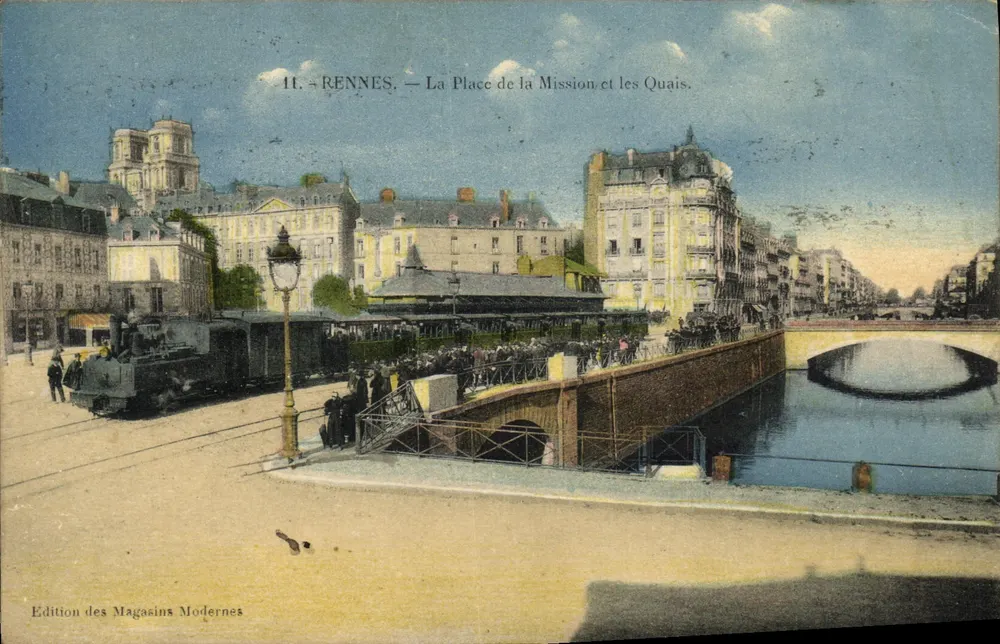 Rennes — Die Place de la Mission und die Quais — Edition des Magasins Modernes - Vorderseite
