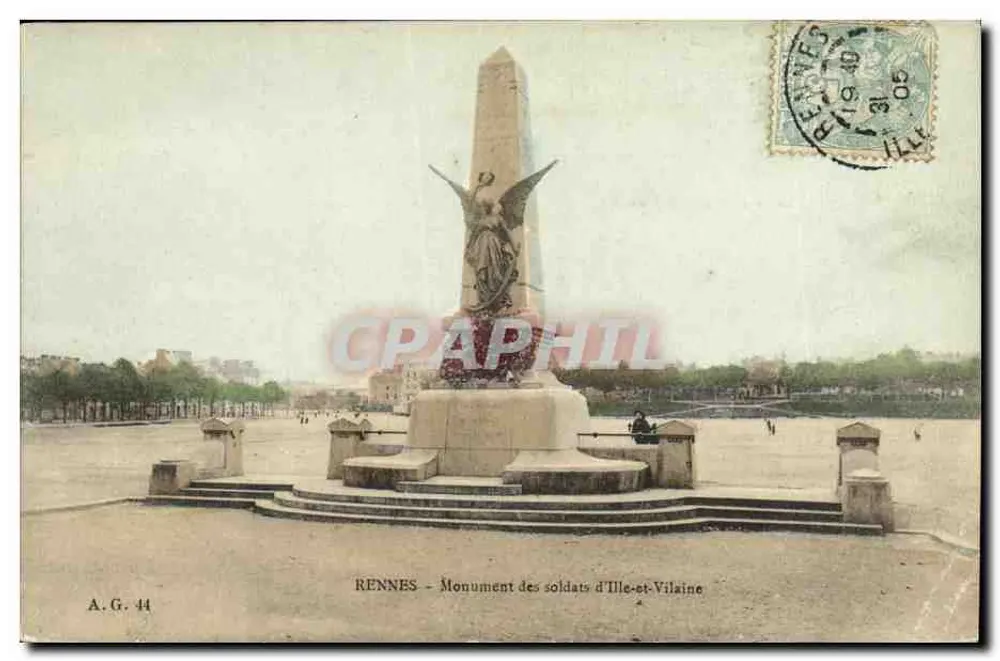 Rennes — Monument des soldats d'Ille-et-Vilaine — éditeur A.G. 44 - Vorderseite
