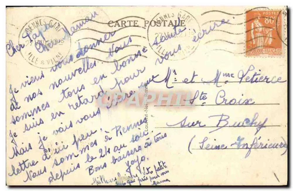 Rennes — Basilique Saint-Sauveur, Kapelle Notre-Dame des Miracles und Krönung am 25. März 1908 — Verlag A440 - Rückseite