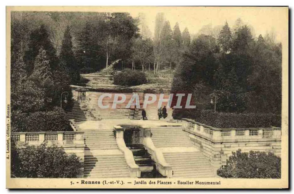 Rennes (Il-et-V.) — Jardin des Plantes — Monumentale Treppe — A. Lambré, Verleger - Vorderseite