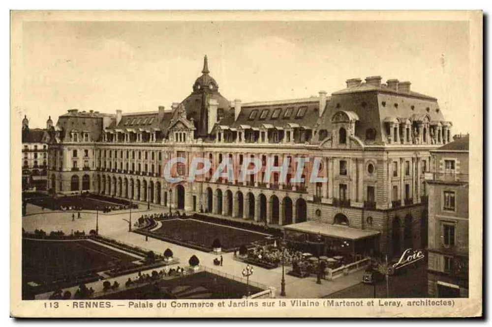 Rennes — Palais du Commerce und Gärten am Vilaine — Laurent-Net, Rennes - Vorderseite