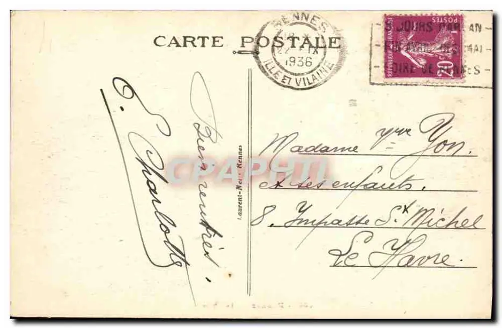 Rennes — O Liceu — 498 - Verso