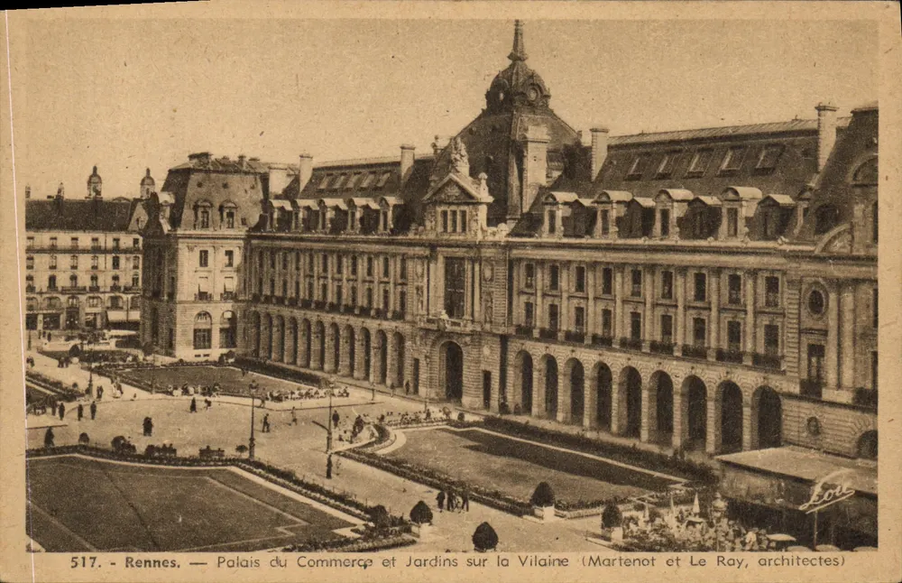 Rennes — Palais du Commerce und Jardins sur la Vilaine (Martenot und Le Ray, Architekten) - Vorderseite